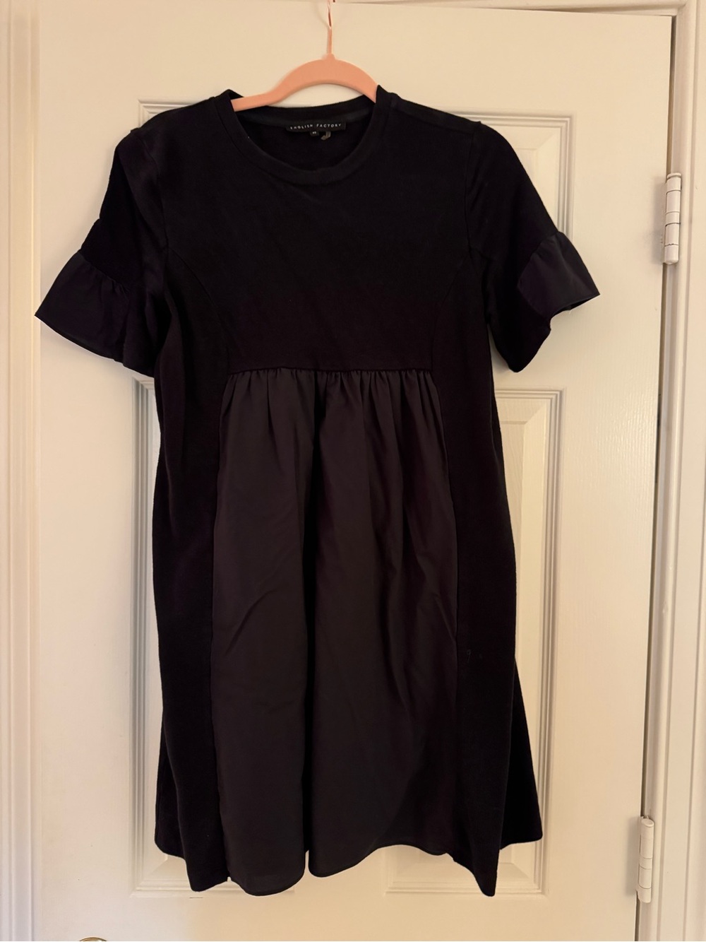 Black Ruffle-Sleeve Dress, size XS